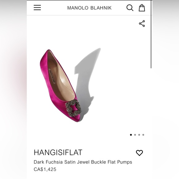 Authentic Manolo Blahnik Dark Fuchsia Stain Flat - Picture 8 of 8